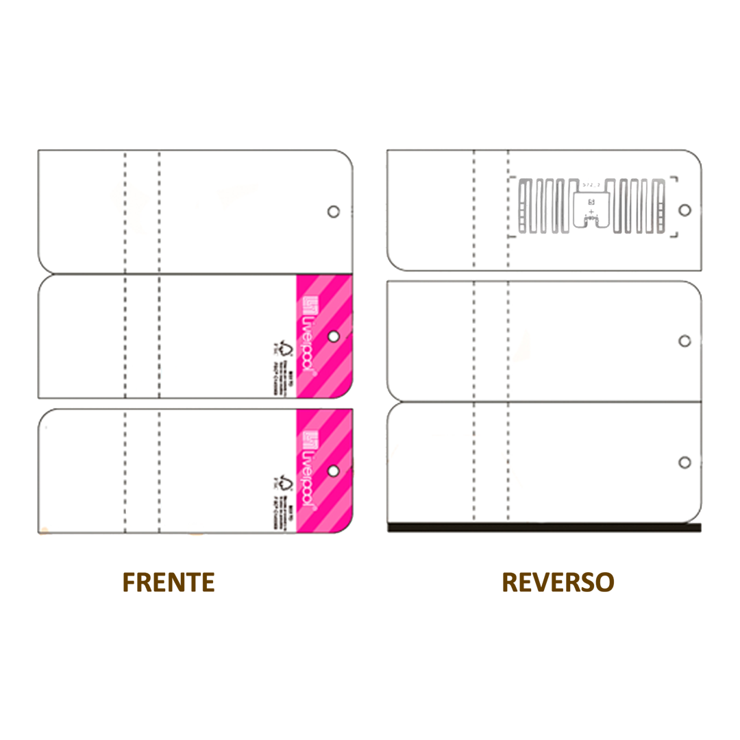 20 Millares de Etiqueta RFID Cartulina Adherible blanca con impresión rosa, 92mm x 112 mm con inlay MINIWEB M730 de Avery Dennison, Clase 1 Gen 2, UHF 860-960 Mhz, EPC 128 Bit