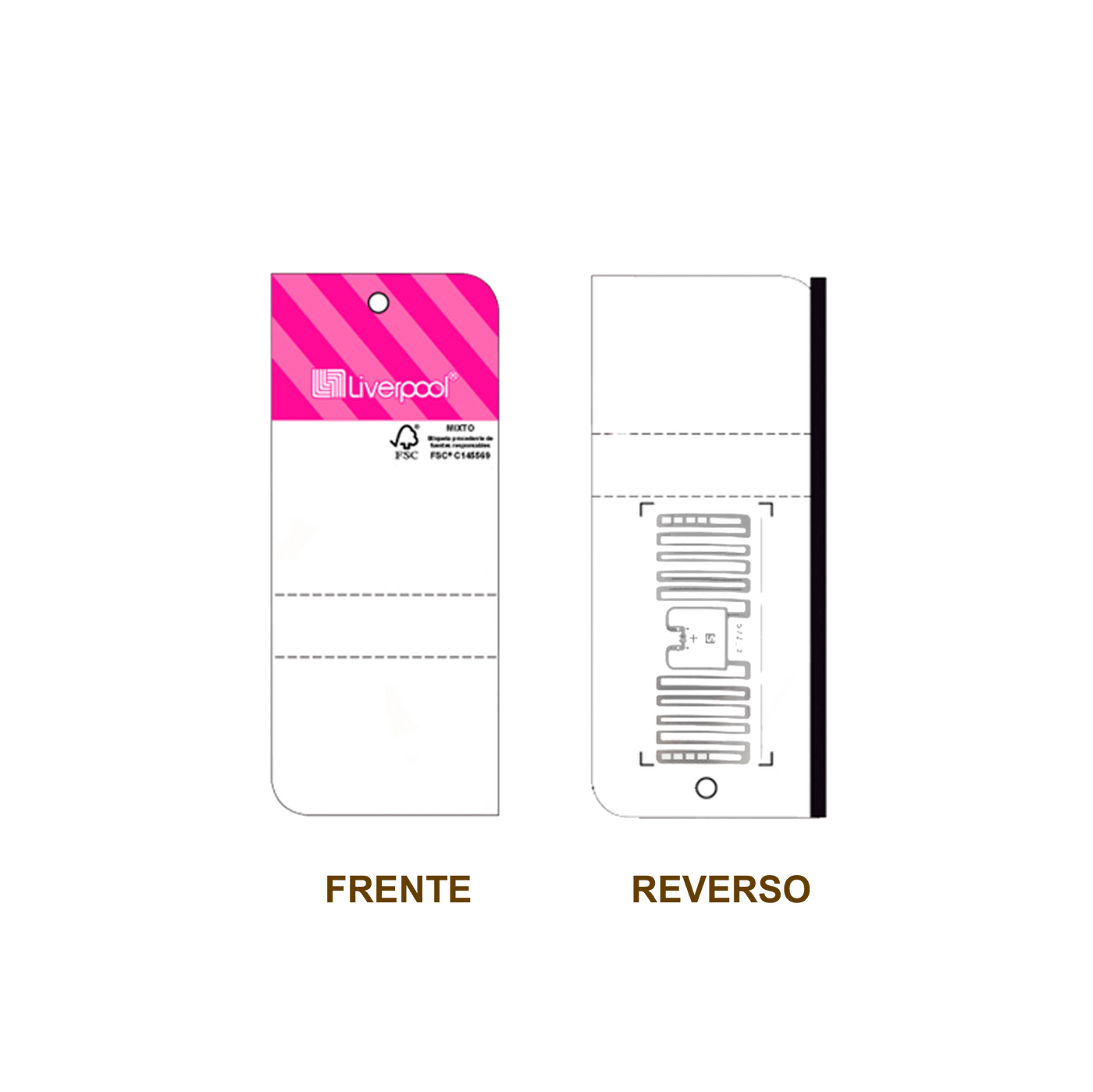20 Millares de Etiqueta RFID cartulina blanca con impresión rosa, 87mm x 37 mm con inlay, Miniweb M730 de Avery Dennison, Clase 1 Gen 2, UHF 860-960 Mhz, EPC 128 Bit