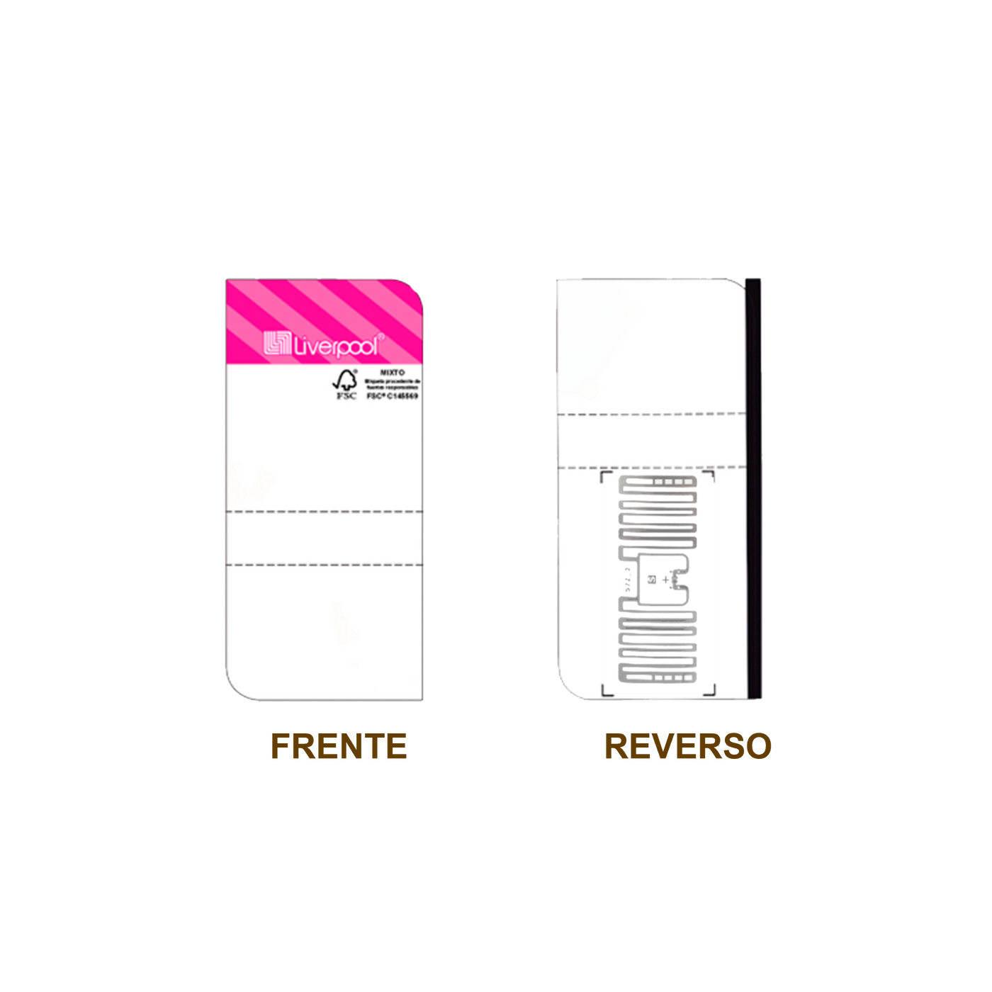 20 Millares de Etiqueta RFID TTR  adherible blanca con impresión rosa 79mm x 37 mm con inlay, Miniweb M730 Avery Dennison, Clase 1 Gen 2, UHF 860-960 Mhz, EPC 128 Bit